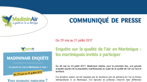 27/06/2017 - Enquête sur la qualité de l’air en Martinique : les martiniquais invités à participer