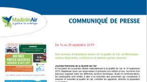 16/09/2020 - Une semaine d’animations autour de la qualité de l’air en Martinique : actions itinérantes, conférence et matinée portes ouvertes