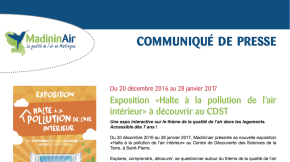 21/12/16 - Exposition « Halte à la pollution de l’air intérieur » à découvrir au CDST
