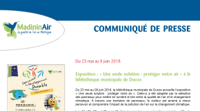 23/05/2018 - Exposition&nbsp;: «&nbsp;Une seule solution&nbsp;: protéger notre air&nbsp;» à la bibliothèque municipale de Ducos
