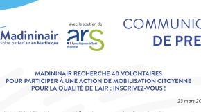 23/03/2022 - Madininair recherche 40 volontaires pour participer à une action de mobilisation citoyenne pour la qualité de l’air&nbsp;: inscrivez-vous&nbsp;! 