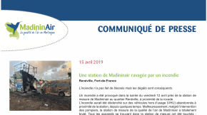 15/04/2019 - Une station de Madininair ravagée par un incendie