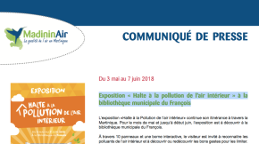 03/05/2018 - Exposition « Halte à la pollution de l’air intérieur » à la bibliothèque municipale du François