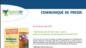 30/05/2017 - «&nbsp;Madininair près de chez vous&nbsp;» pour la  semaine européenne du développement durable 2017